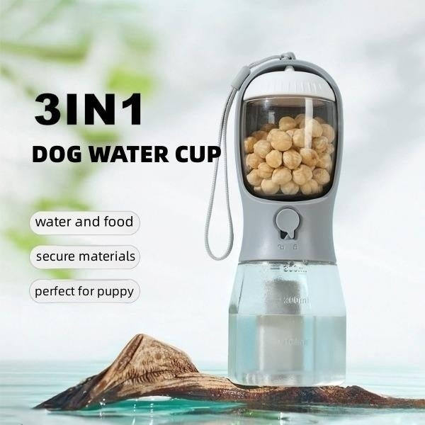 Dog Water Cup Drinking Food Garbage Bag Three - in - one Portable Small Multi - functional Pet Cups Pets Supplies - GenStyle,