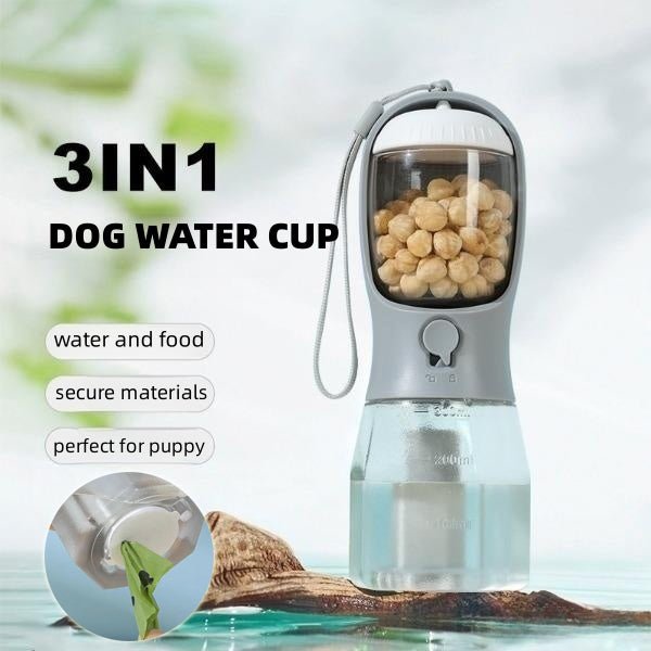 Dog Water Cup Drinking Food Garbage Bag Three - in - one Portable Small Multi - functional Pet Cups Pets Supplies - GenStyle,