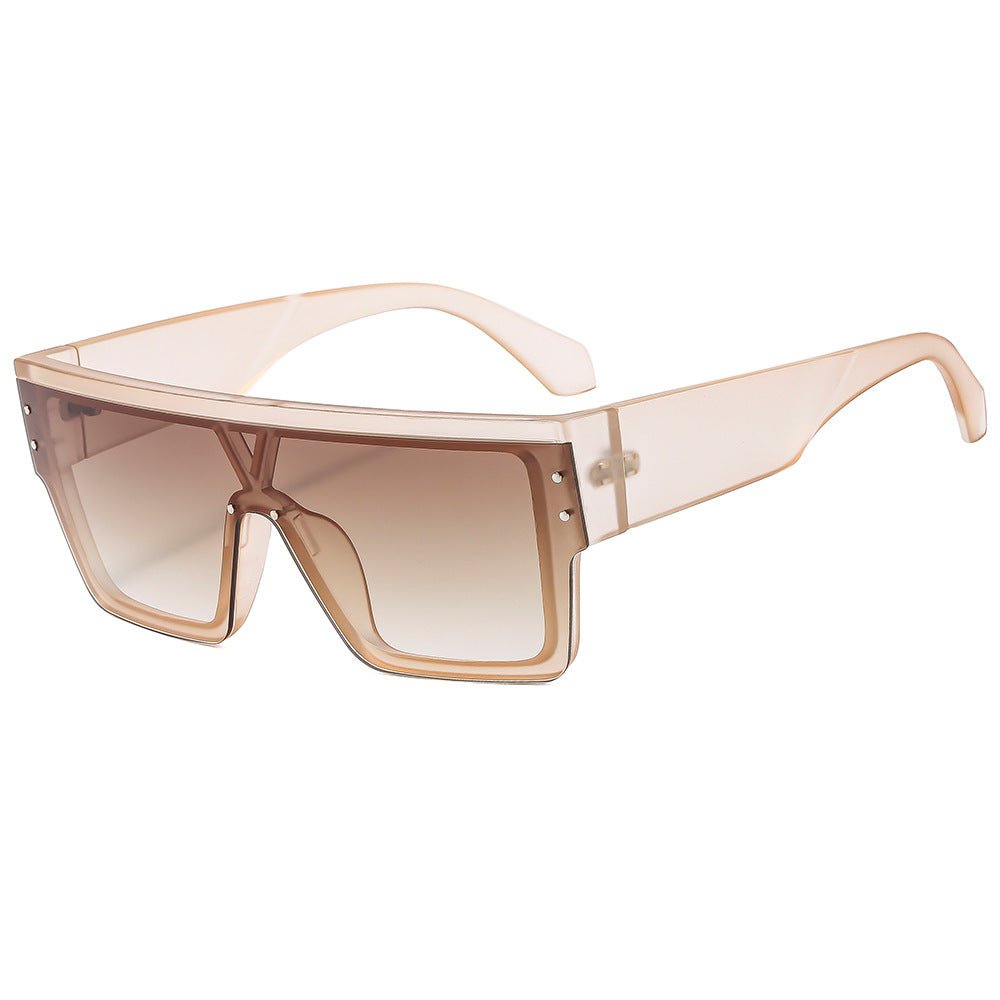 Fashionable Vintage Design Oversized Reflective Sunglasses - GenStyle,