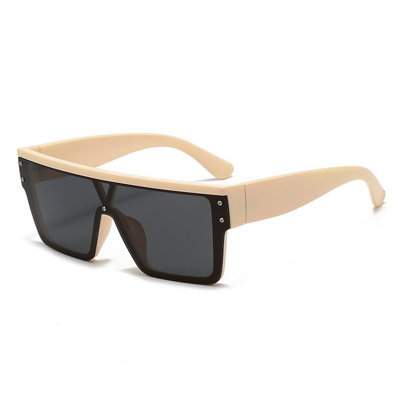 Fashionable Vintage Design Oversized Reflective Sunglasses - GenStyle,