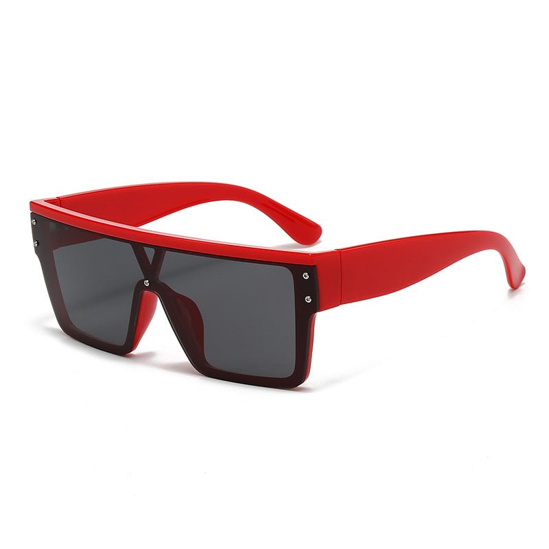 Fashionable Vintage Design Oversized Reflective Sunglasses - GenStyle,