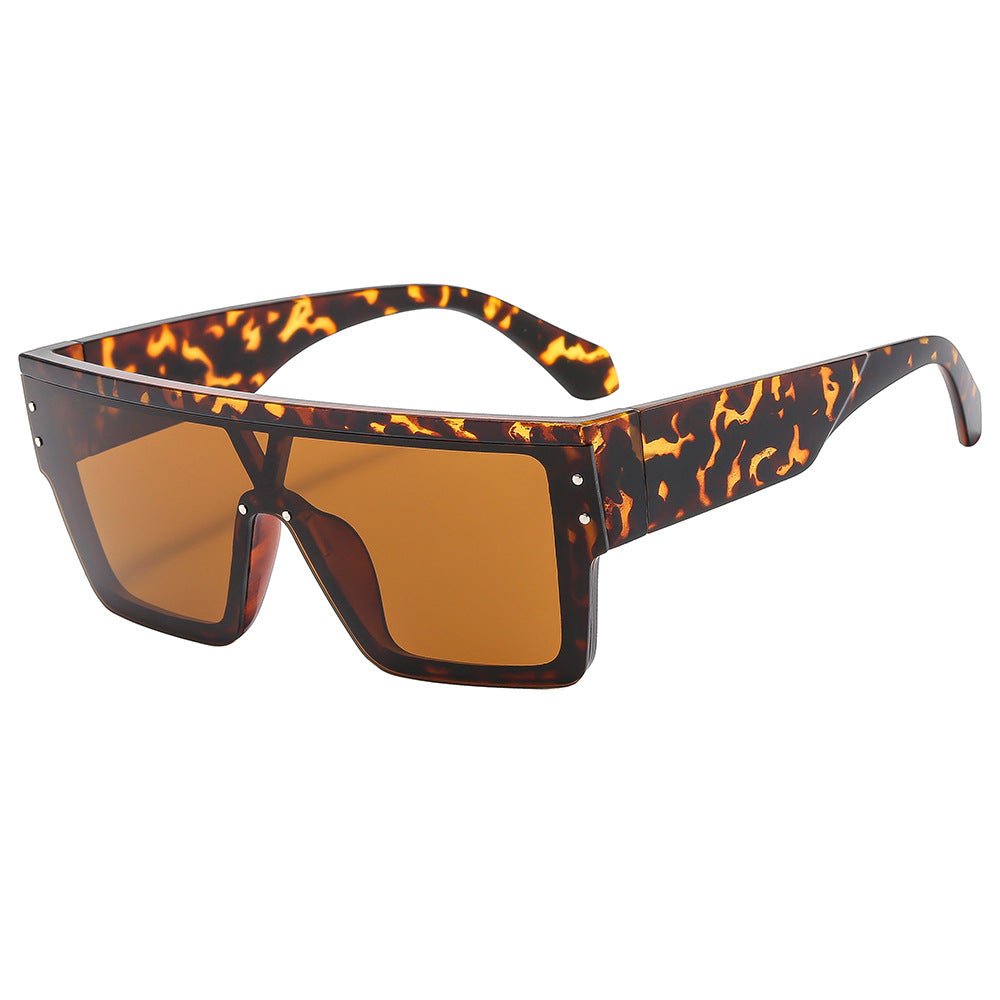 Fashionable Vintage Design Oversized Reflective Sunglasses - GenStyle,