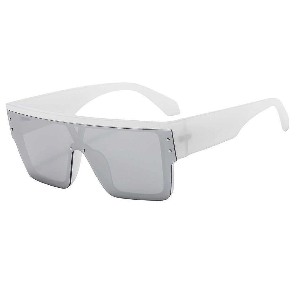 Fashionable Vintage Design Oversized Reflective Sunglasses - GenStyle,