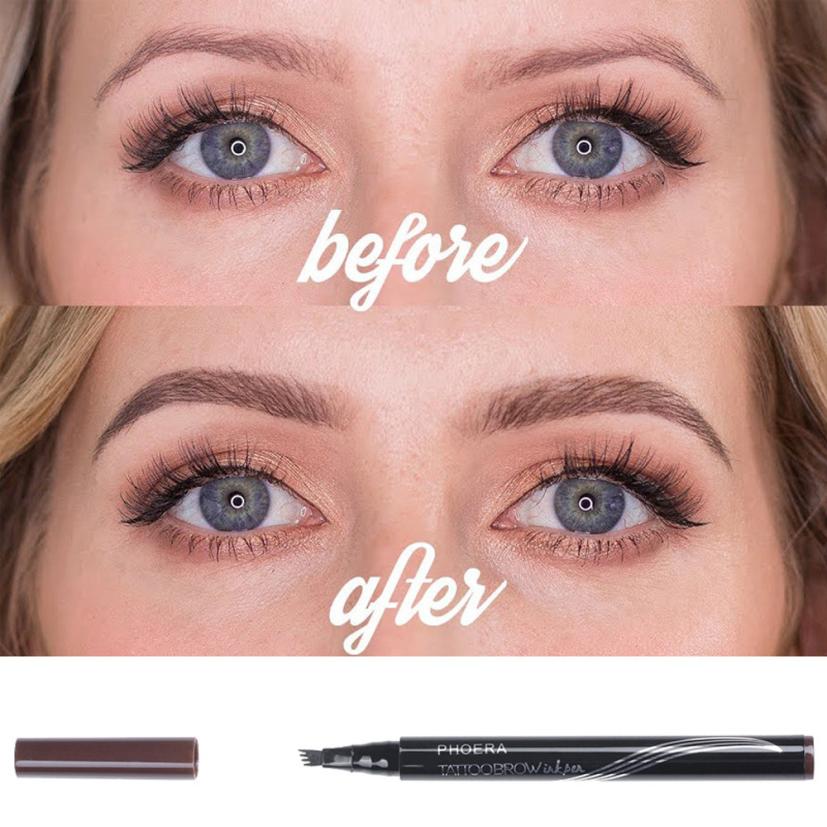 New Long Lasting Ultra - Fine Four - Comb Eyebrow Pencil - GenStyle,