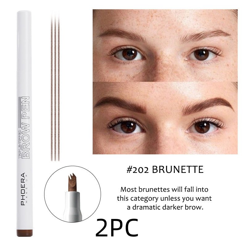 New Long Lasting Ultra - Fine Four - Comb Eyebrow Pencil - GenStyle,
