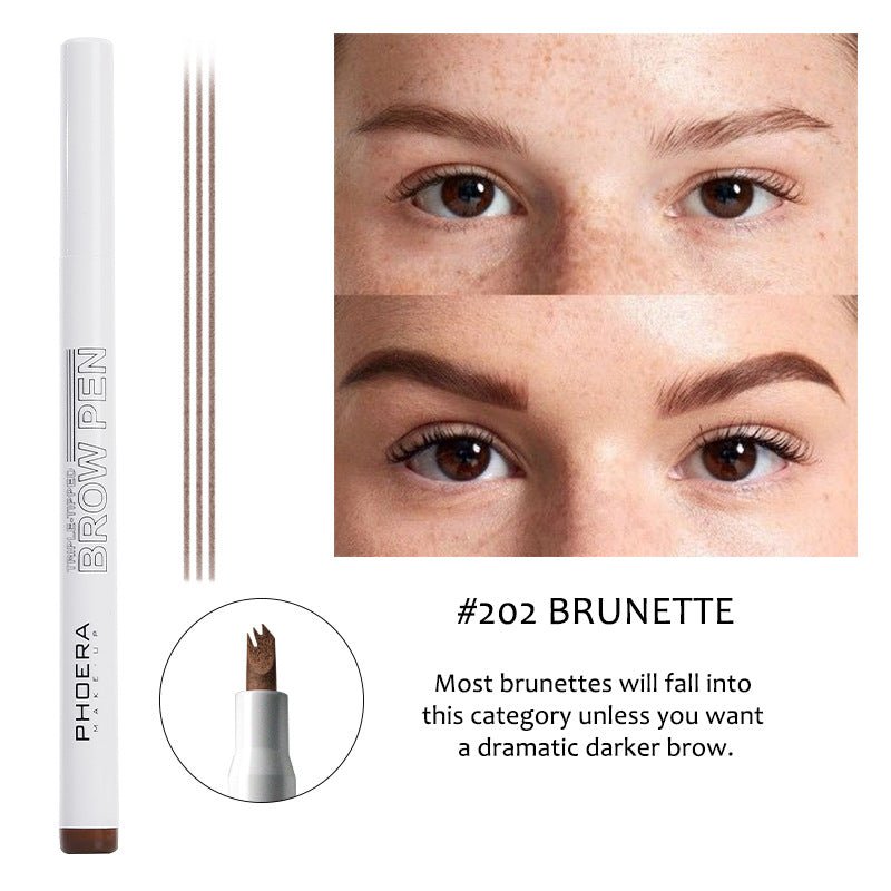 New Long Lasting Ultra - Fine Four - Comb Eyebrow Pencil - GenStyle,