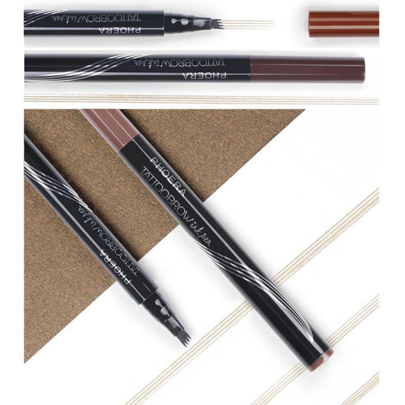 New Long Lasting Ultra - Fine Four - Comb Eyebrow Pencil - GenStyle,