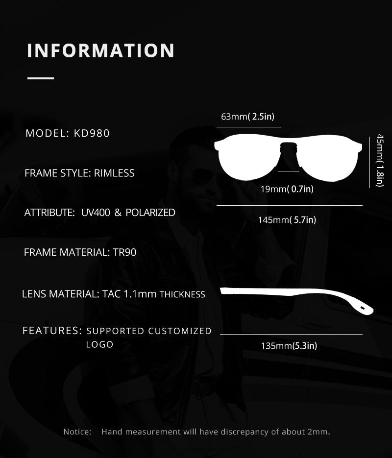 Polarized Sunglasses TR90 Outdoor Frameless - GenStyle,