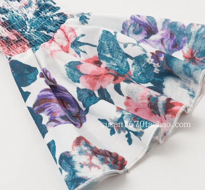 Printed flared sleeve hip skirt - GenStyle,