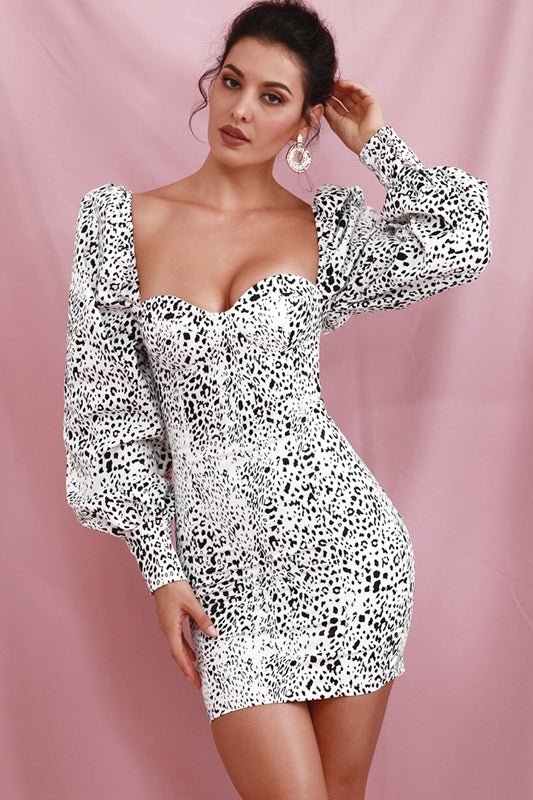 Printed flared sleeve hip skirt - GenStyle,