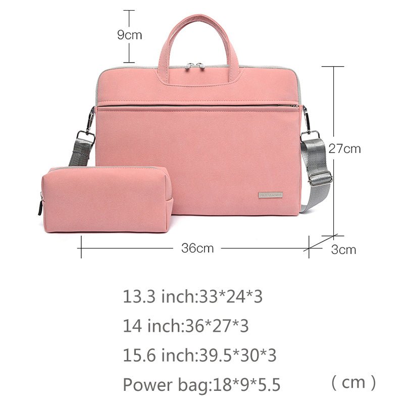 PU Leather Women Laptop Bag Notebook Carrying Case Briefcase For Macbook Air 13.3 14 15.6 Inch Men Handbags Shoulder Mouse Bag - GenStyle,