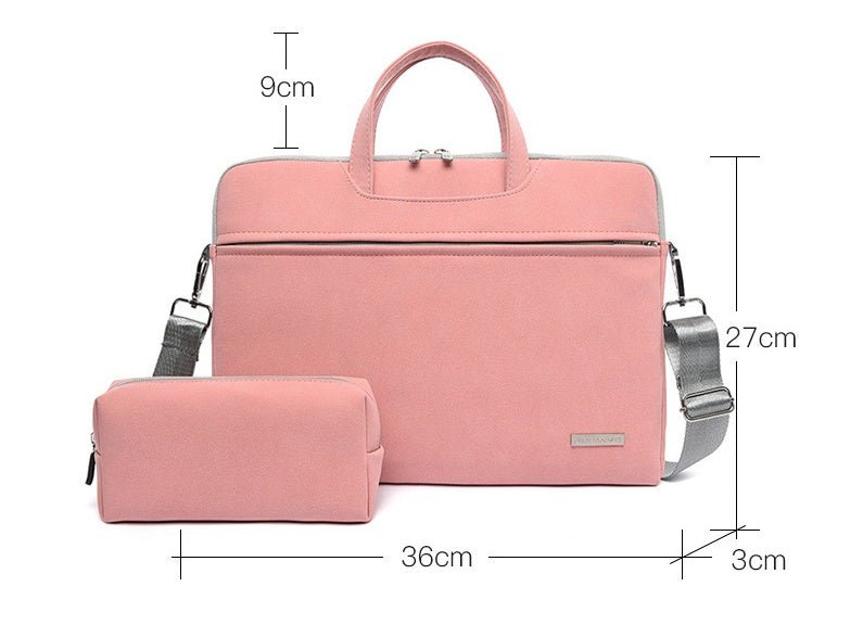 PU Leather Women Laptop Bag Notebook Carrying Case Briefcase For Macbook Air 13.3 14 15.6 Inch Men Handbags Shoulder Mouse Bag - GenStyle,