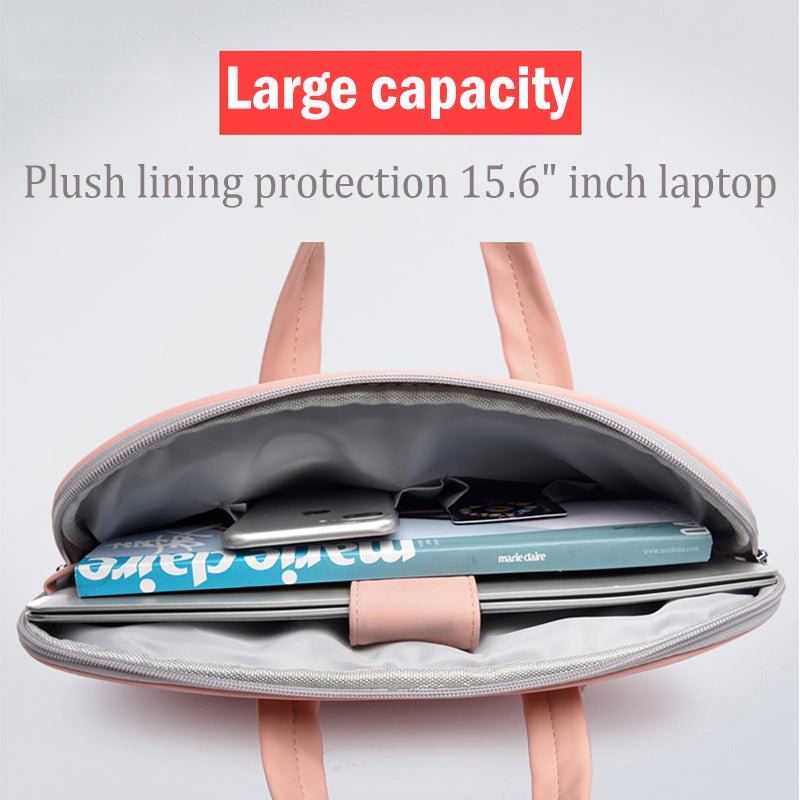PU Leather Women Laptop Bag Notebook Carrying Case Briefcase For Macbook Air 13.3 14 15.6 Inch Men Handbags Shoulder Mouse Bag - GenStyle,