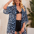 Sheer Leopard - Print Womens Casual Cardigan Coat - GenStyle,